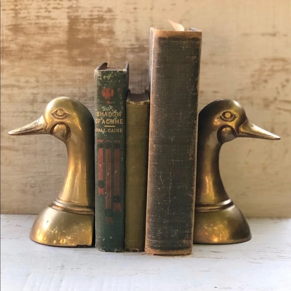 Vintage Other - Vintage Brass Duck Bookends MCM